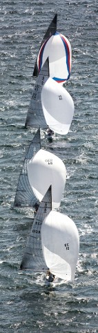 Photo Sailboats under spinnaker in regatta par Philip Plisson