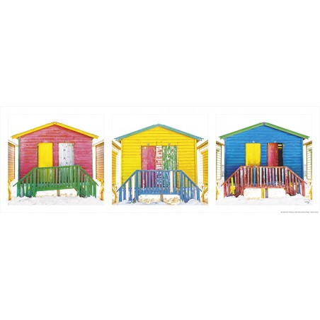 Cabanes de plage multicolores
