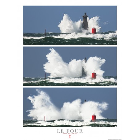 Le phare du Four dans la tempête, Finistère, Bretagne