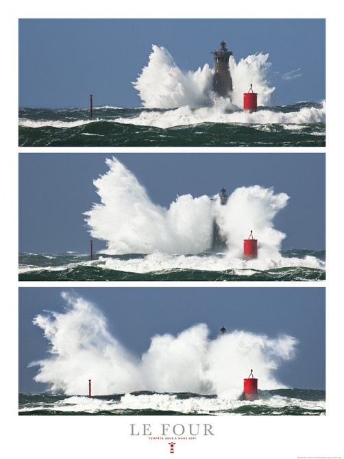 Photo Le phare du Four dans la tempête, Finistère, Bretagne par Philip Plisson