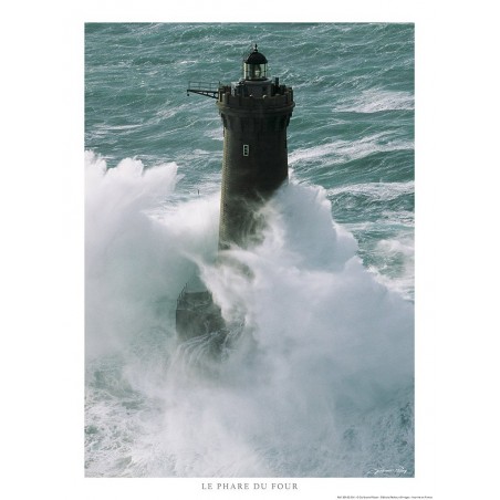 Tempête sur Le phare du Four, Finistère, Bretagne