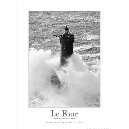 Le phare du Four en noir & blanc, Finistère, Bretagne