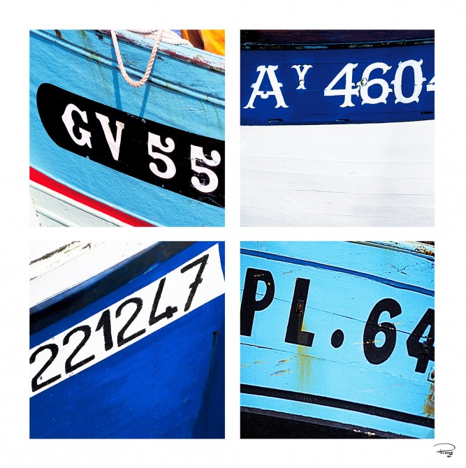 Photo Coques bleues et blanches, bateaux de pêche par Philip Plisson