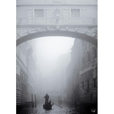 Le pont des Soupirs sous la brume, Venise