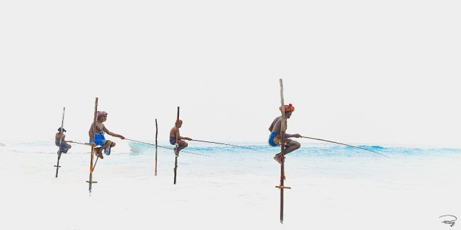 Photo Pêcheurs sur échasses, Sri Lanka par Philip Plisson