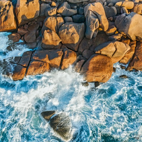 Photo The Pink Granite Coast seen from the sky, Brittany par Philip Plisson