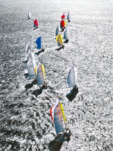 Photo Spi Ouest-France, regatta in Quiberon bay par Philip Plisson
