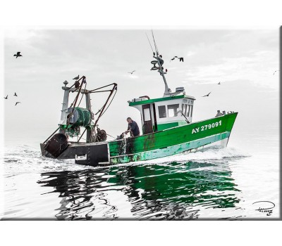 Photo Magnet, bateau de pêche vert par Philip Plisson