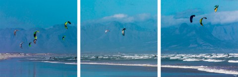 Photo Trio Kite surfing par Philip Plisson